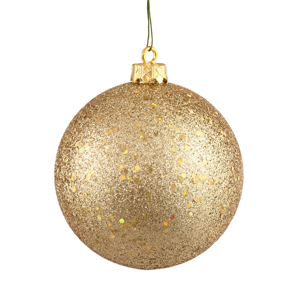 Vickerman 10 in. Gold Ball Christmas Ornament