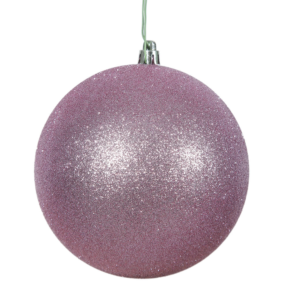 4PK - 4.75" Orchid Pink Glitter Shatterproof Christmas Ball Ornament