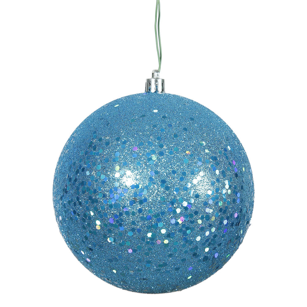 Vickerman 4.75 in. Turquoise Ball Christmas Ornament