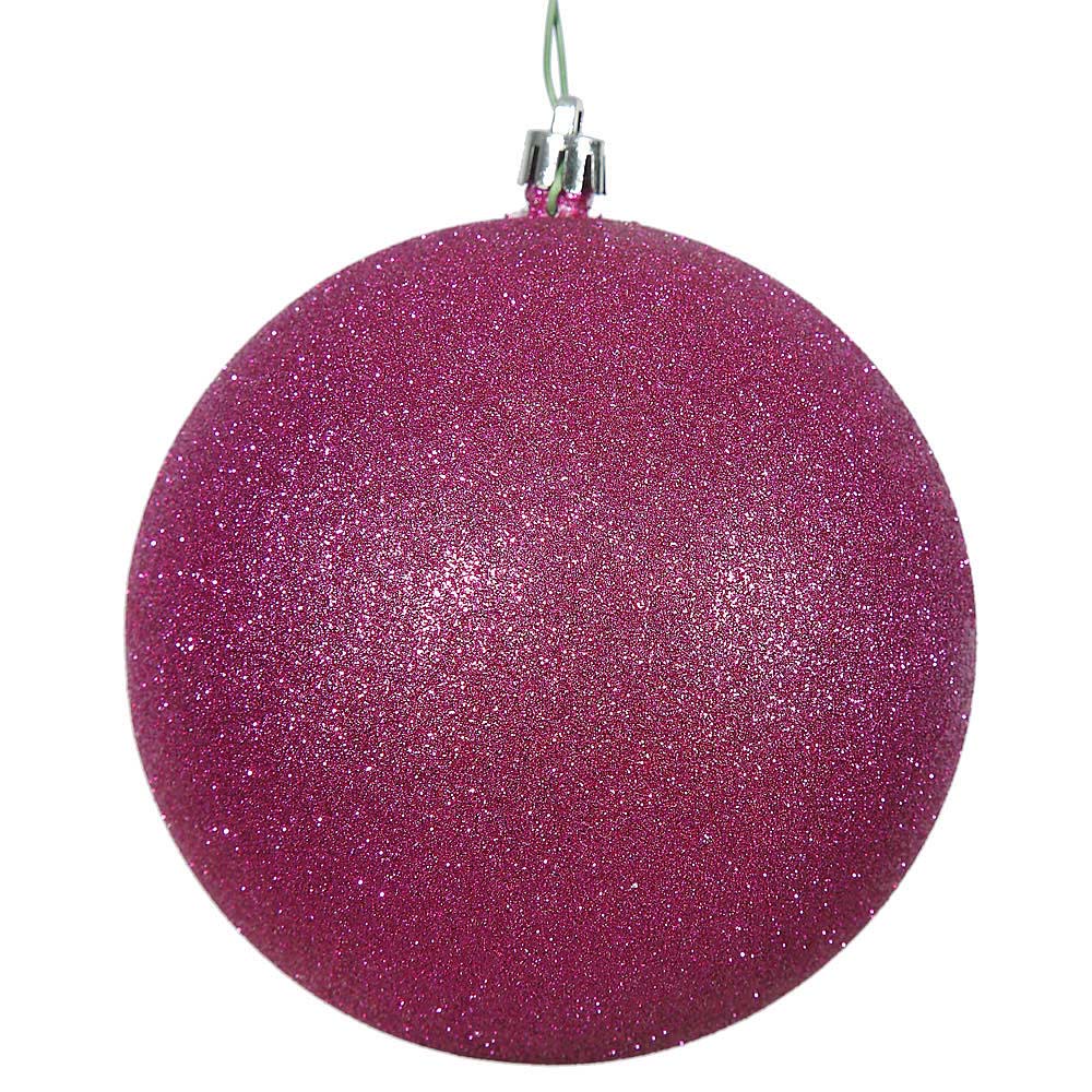 4PK - 4.75" Lime Glitter Shatterproof Christmas Ball Ornament