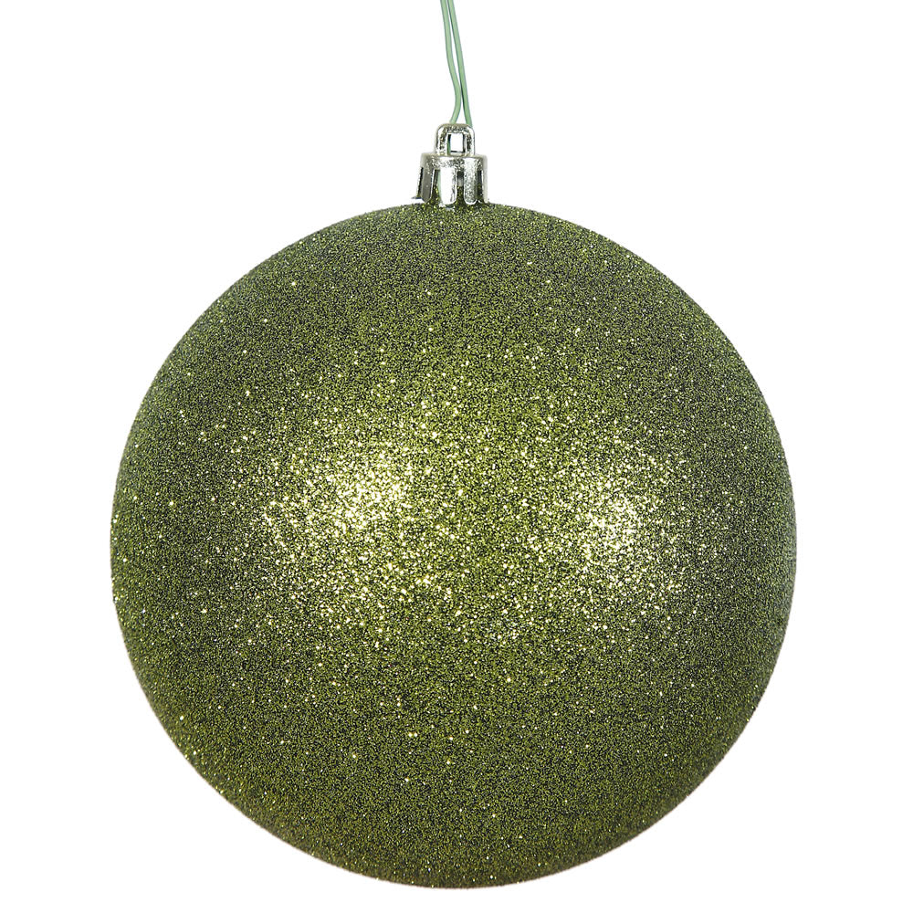 Vickerman 10 in. Olive Glitter Ball Christmas Ornament