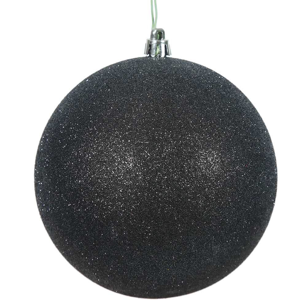 Vickerman 3 in. Black Glitter Ball Christmas Ornament