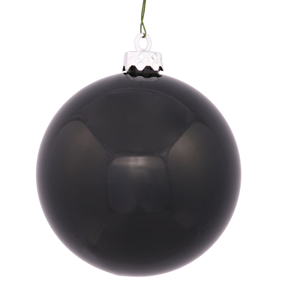 Vickerman 12 in. Black Shiny Ball Christmas Ornament