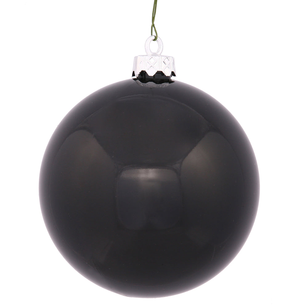 Vickerman 4.75 in. Black Shiny Ball Christmas Ornament