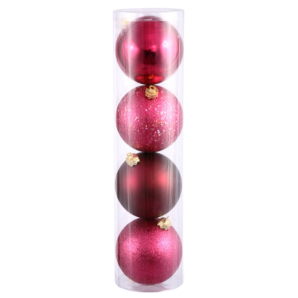 Vickerman 8 in. Wine Ball 4-Finish Asst Christmas Ornament