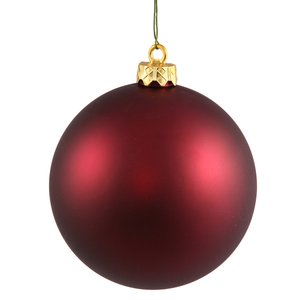 Vickerman 4.75 in. Wine Matte Ball Christmas Ornament