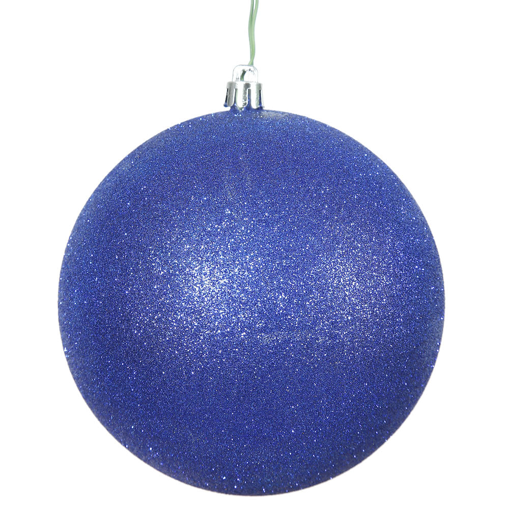 Vickerman 4 in. Cobalt Blue Glitter Ball Christmas Ornament