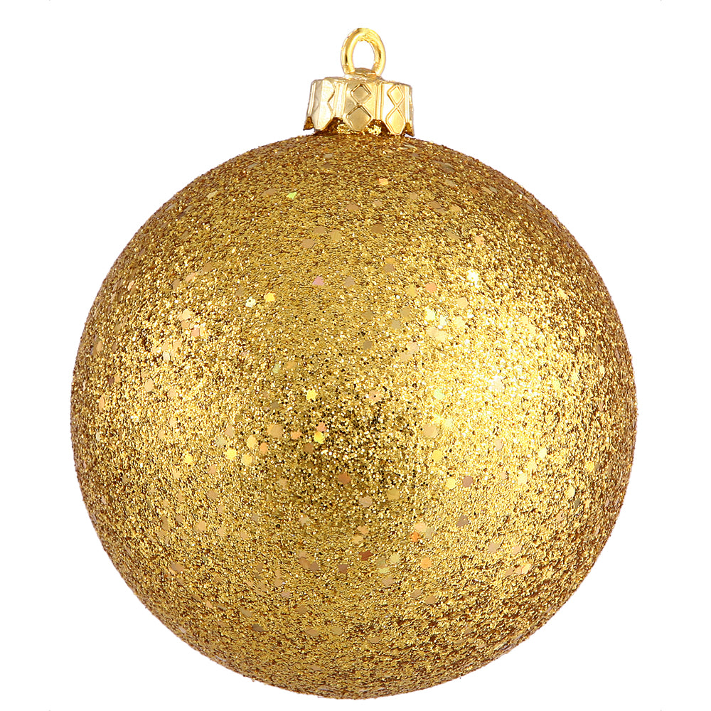 Vickerman 10 in. Antique Gold Ball Christmas Ornament