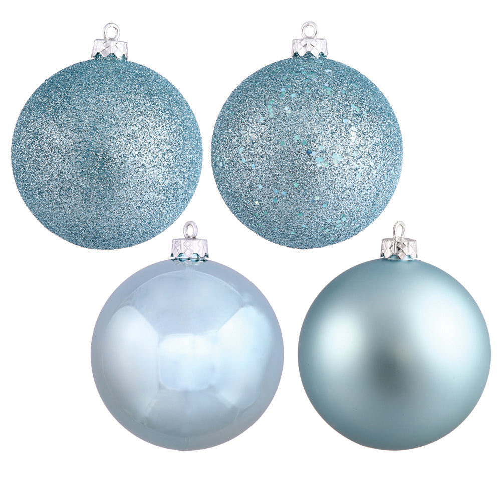 Vickerman 2.4 in. Baby Blue Ball 4-Finish Asst Christmas Ornament