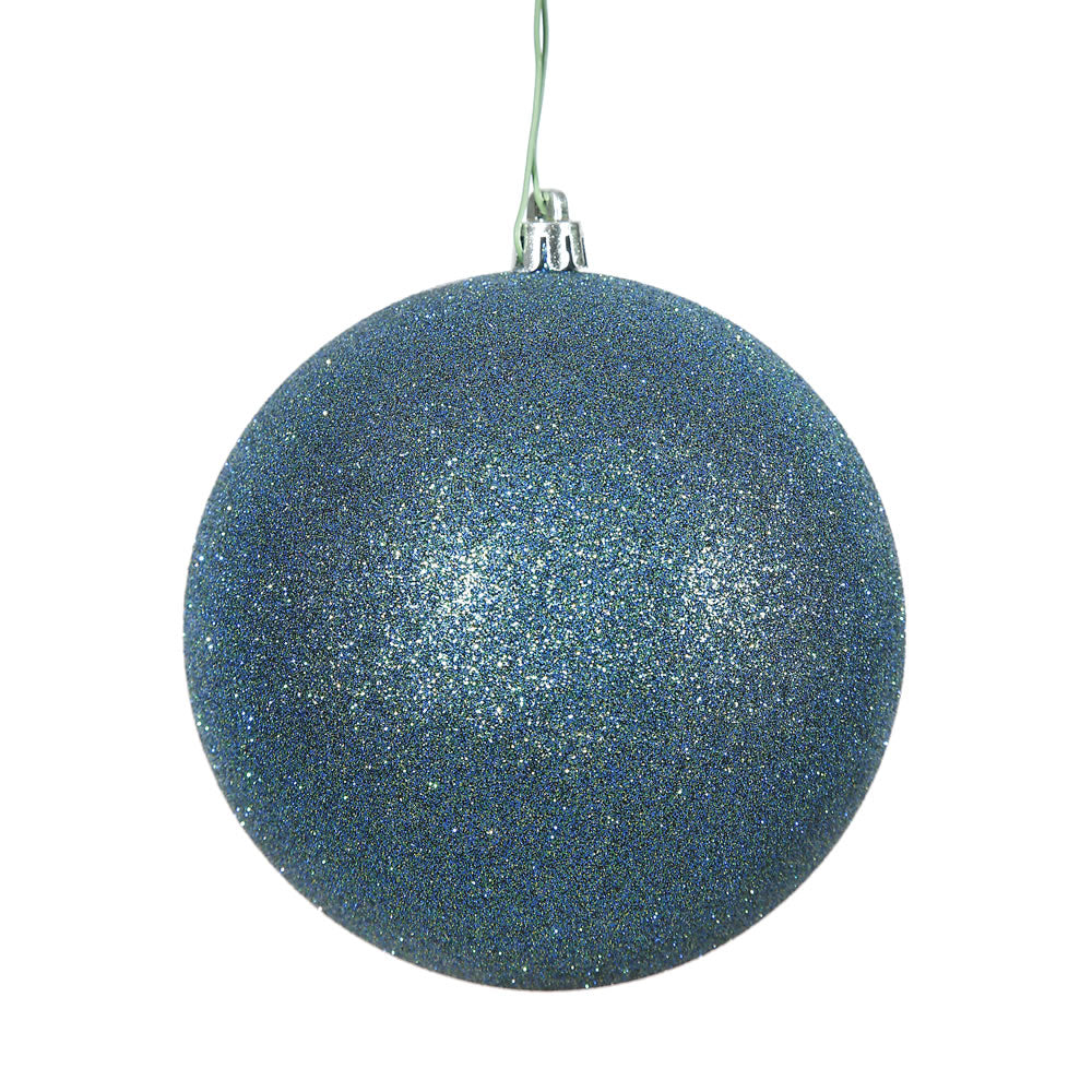 Vickerman 3 in. Sea Blue Glitter Ball Christmas Ornament