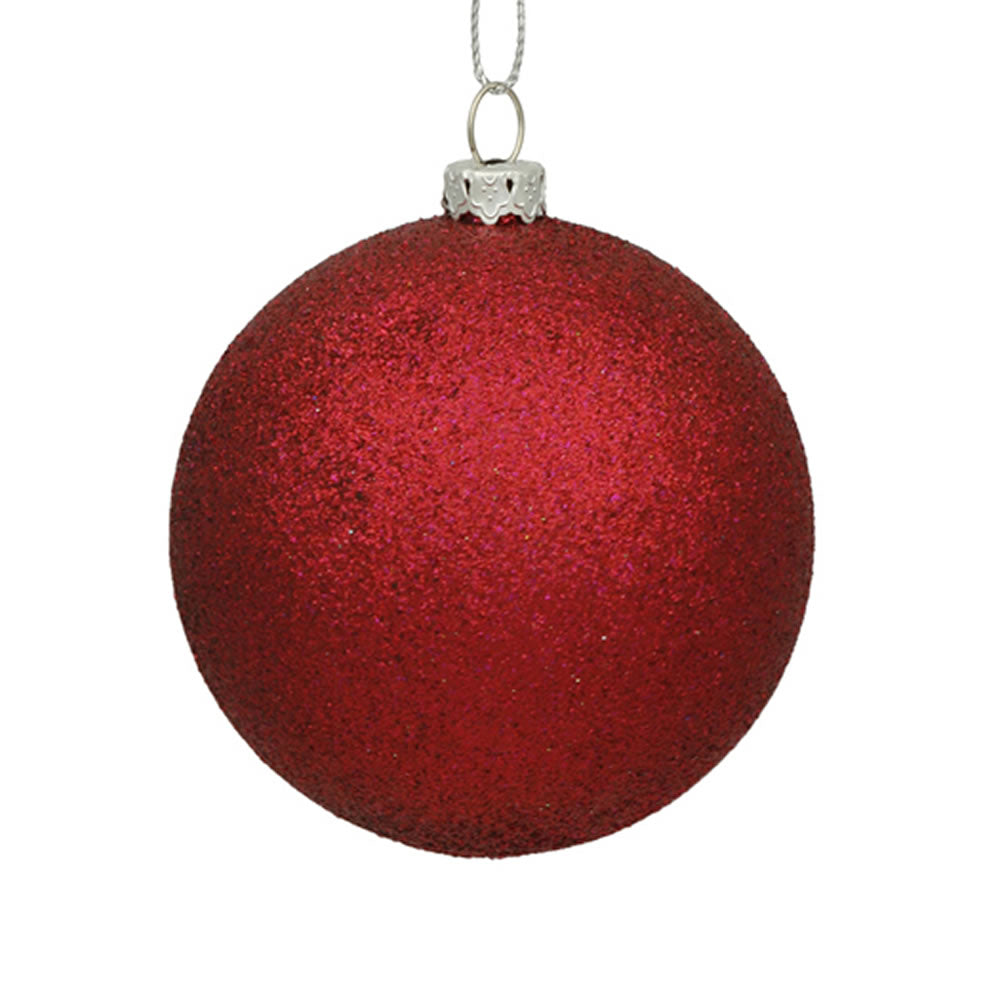 Vickerman 6 in. Wine Glitter Ball Christmas Ornament