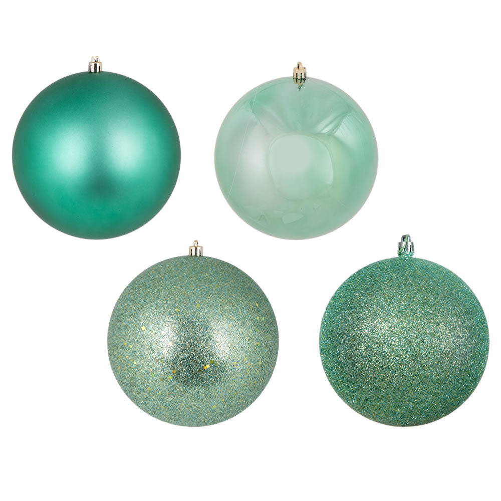 Vickerman 3 in. Seafoam Green Ball 4-Finish Asst Christmas Ornament