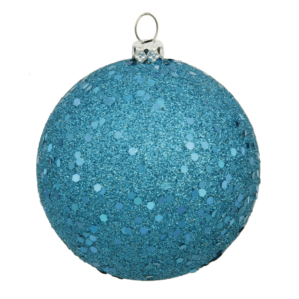 Vickerman 12 in. Turquoise Ball Christmas Ornament