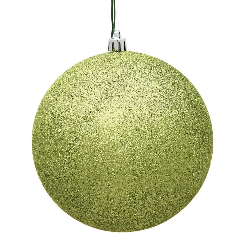 10" Lime Glitter Shatterproof UV Resistant Christmas Ball Ornament