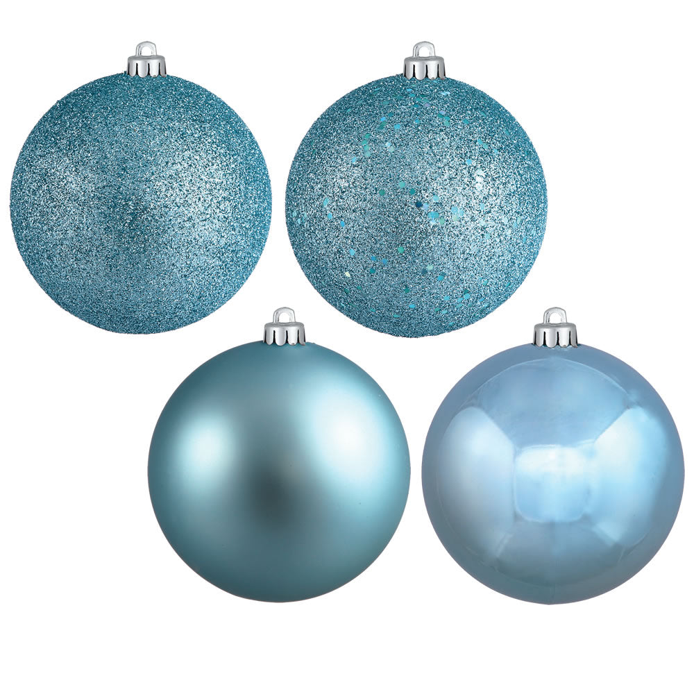 Vickerman 3 in. Baby Blue Ball 4-Finish Asst Christmas Ornament
