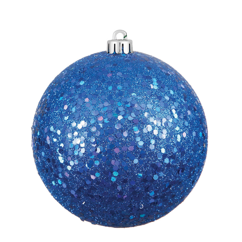 Vickerman 4 in. Blue Ball Christmas Ornament