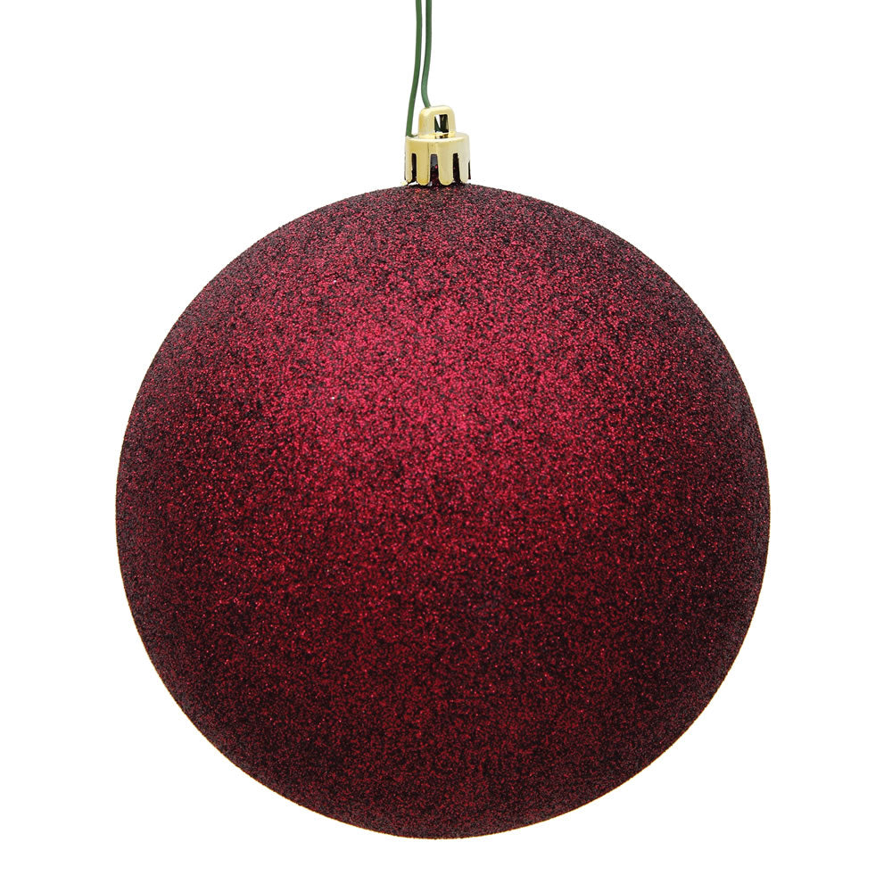 Vickerman 3 in. Burgundy Glitter Ball Christmas Ornament