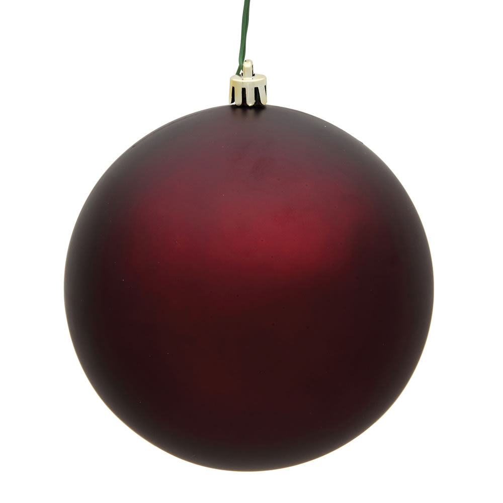 Vickerman 8 in. Burgundy Matte Ball Christmas Ornament
