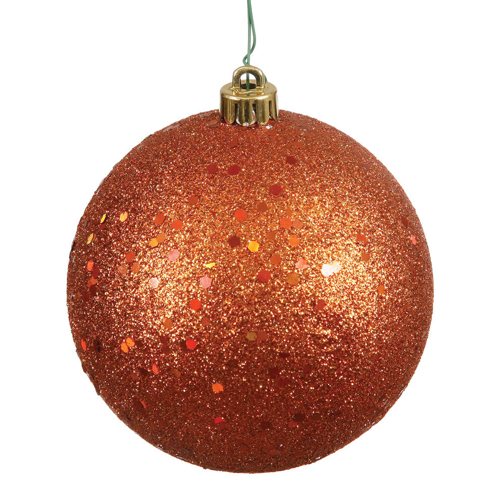 Vickerman 4 in. Burnished Orange Ball Christmas Ornament