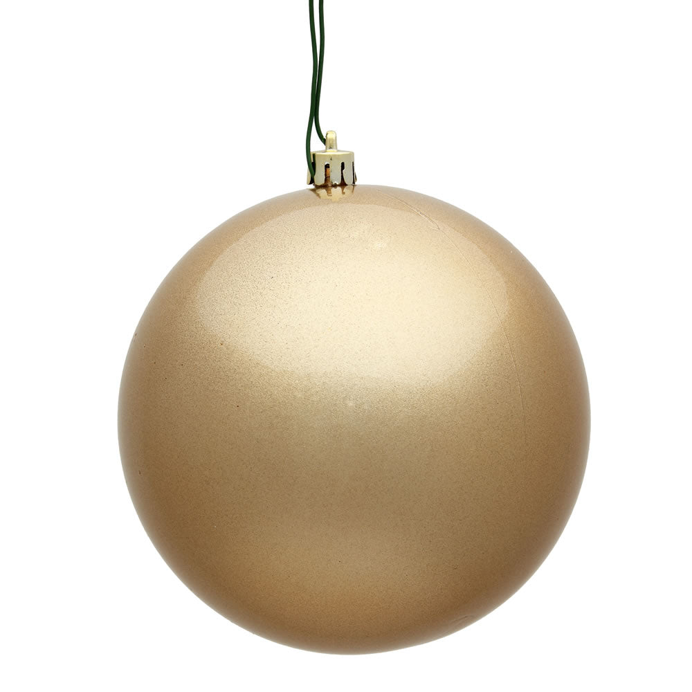 Vickerman 8 in. Cafe Latte Candy Ball Christmas Ornament