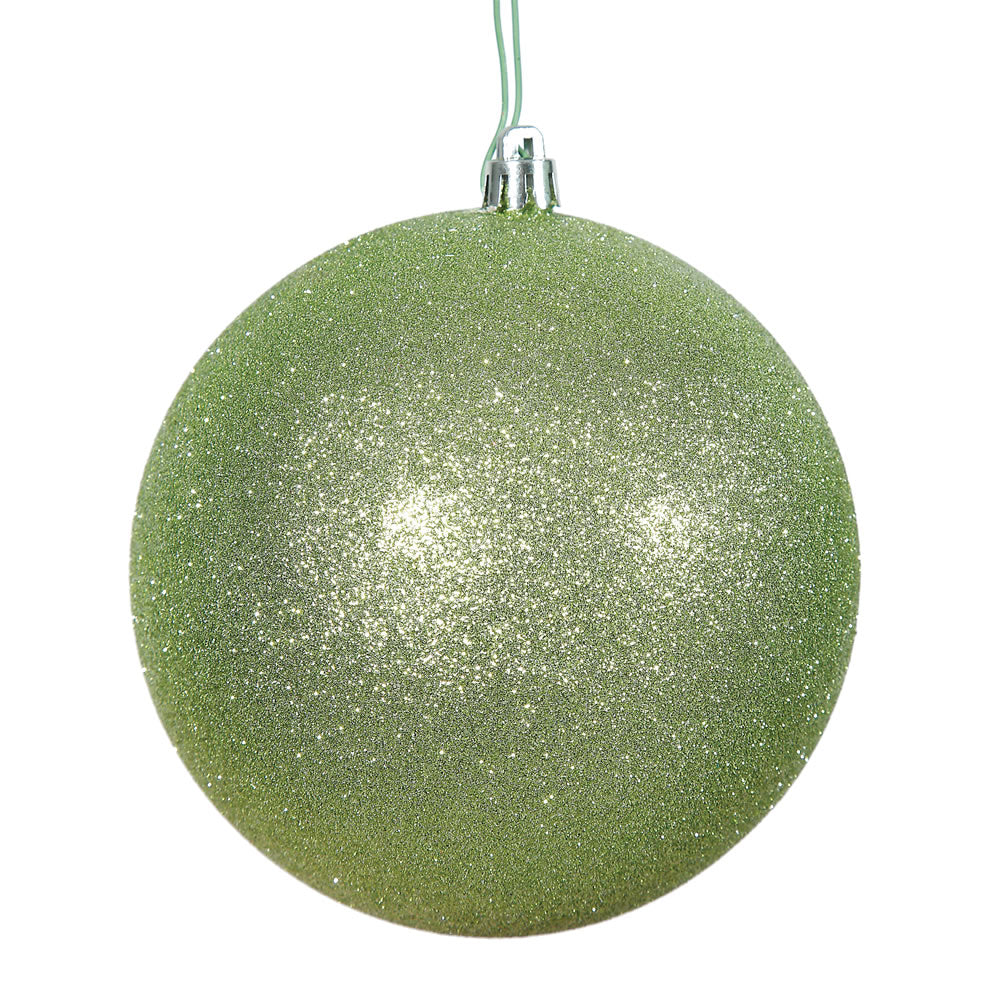 Vickerman 12 in. Celadon Glitter Ball Christmas Ornament