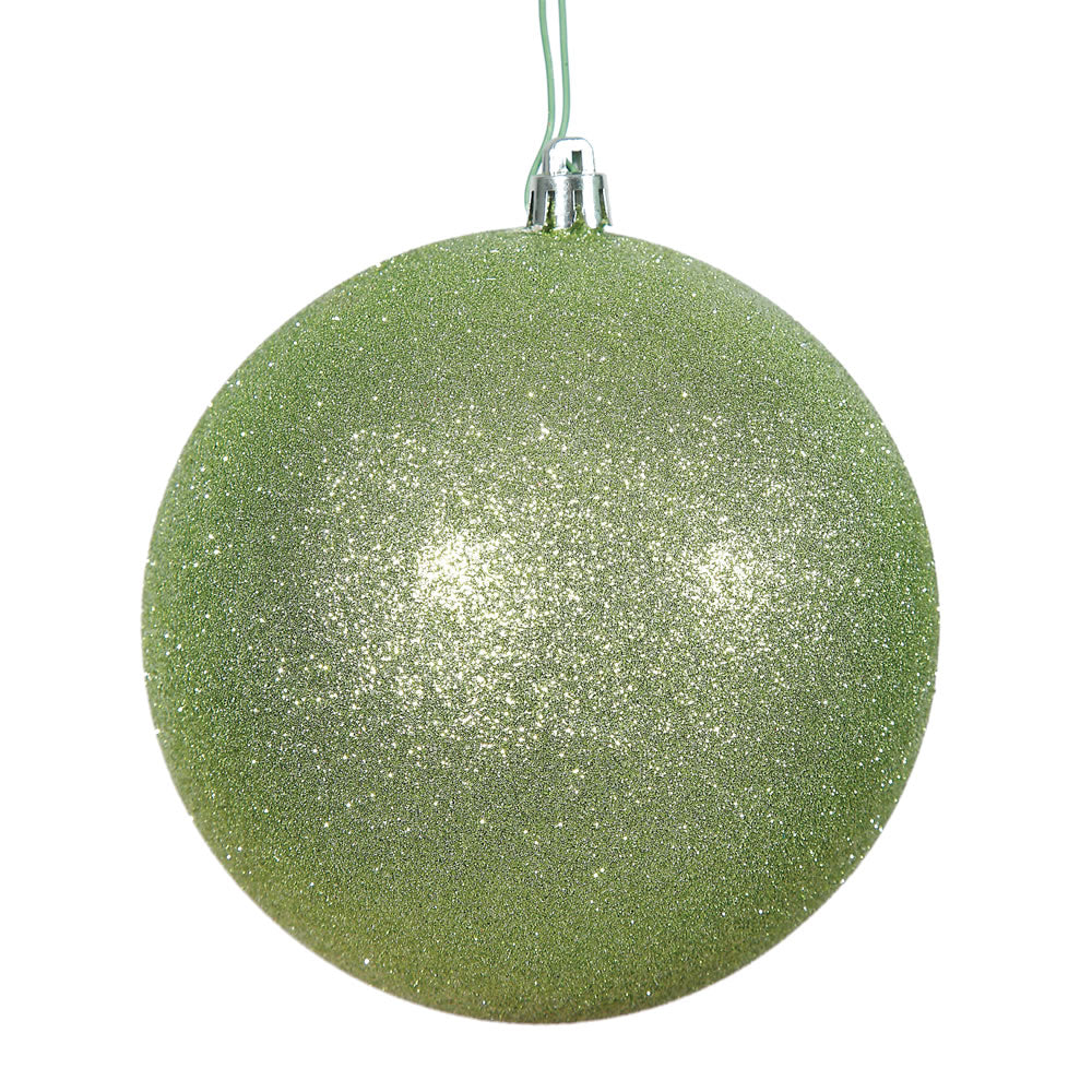 Vickerman 4 in. Celadon Glitter Ball Christmas Ornament