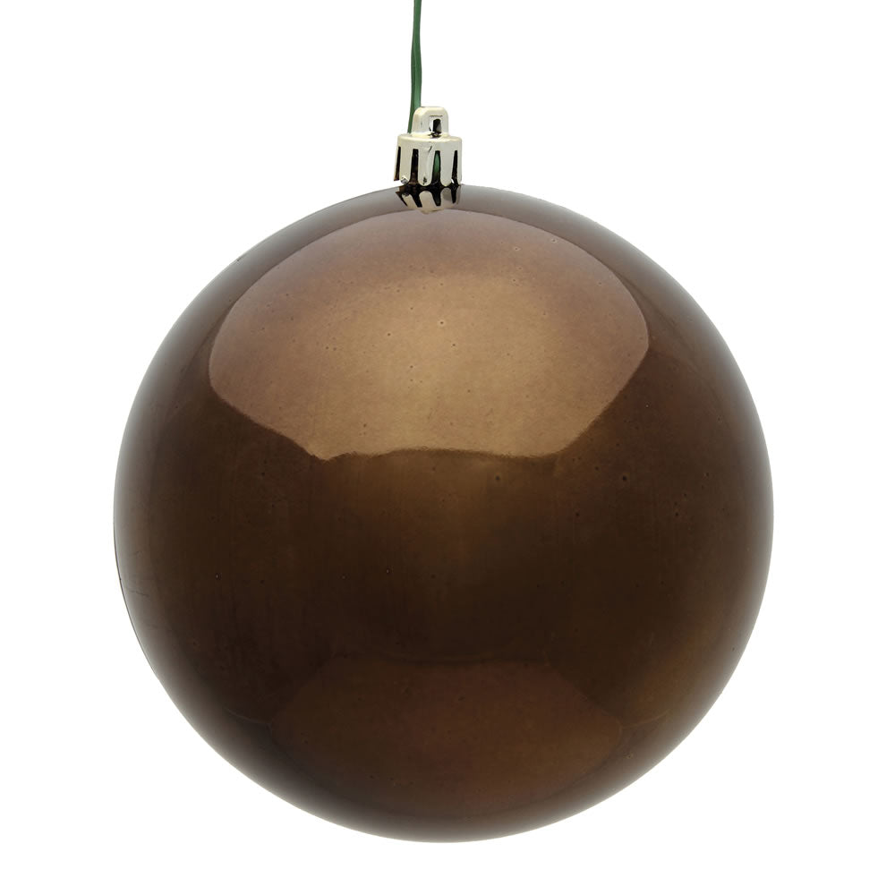 Vickerman 4.75 in. Chocolate Shiny Ball Christmas Ornament