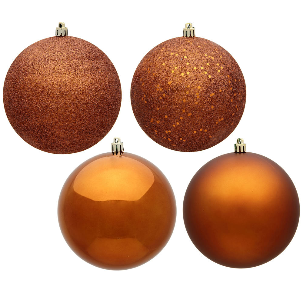 Vickerman 4.75 in. Copper Ball 4-Finish Asst Christmas Ornament