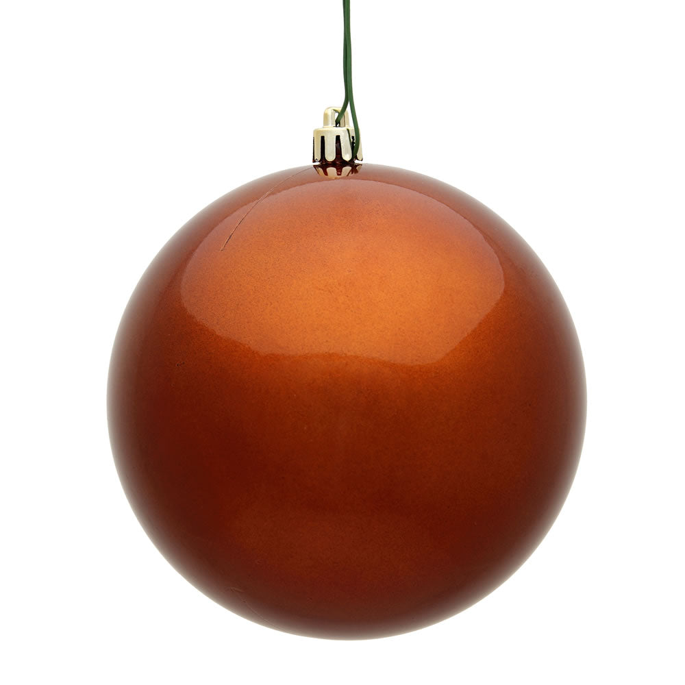 Vickerman 6 in. Copper Candy Ball Christmas Ornament