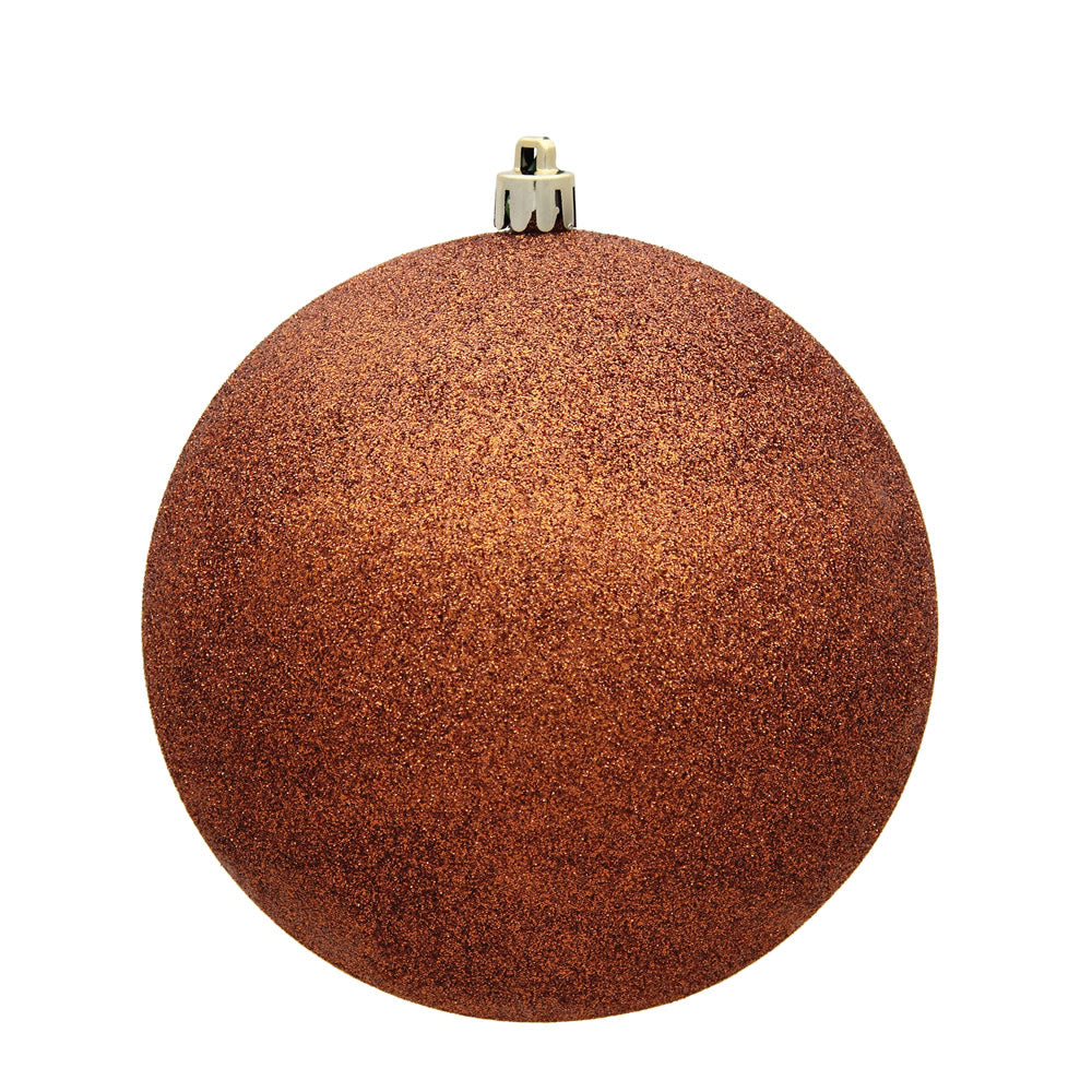 Vickerman 8 in. Copper Glitter Ball Christmas Ornament