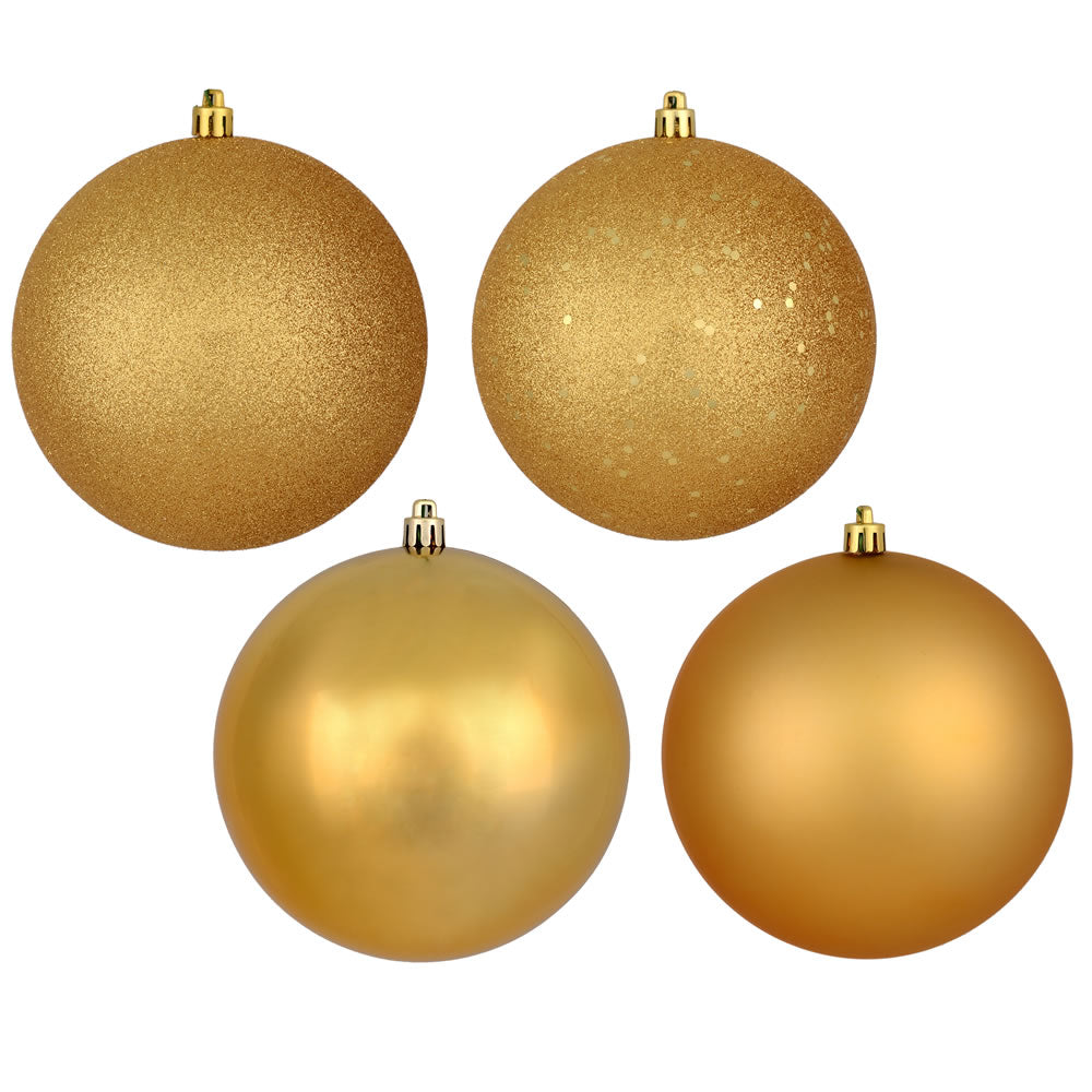 Vickerman 2.75 in. Copper Gold Ball 4-Finish Asst Christmas Ornament