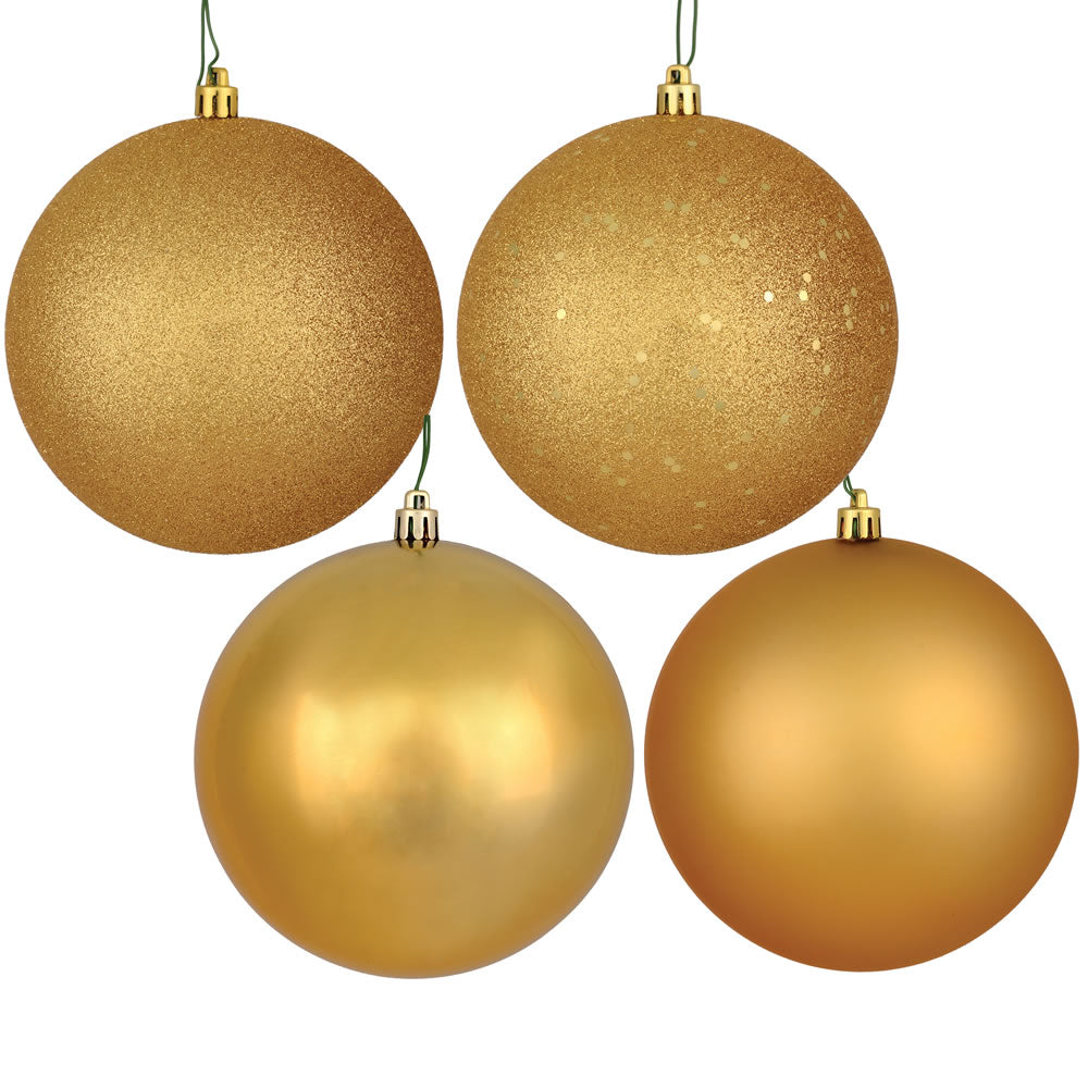 Vickerman 8 in. Copper Gold Ball Christmas Ornament