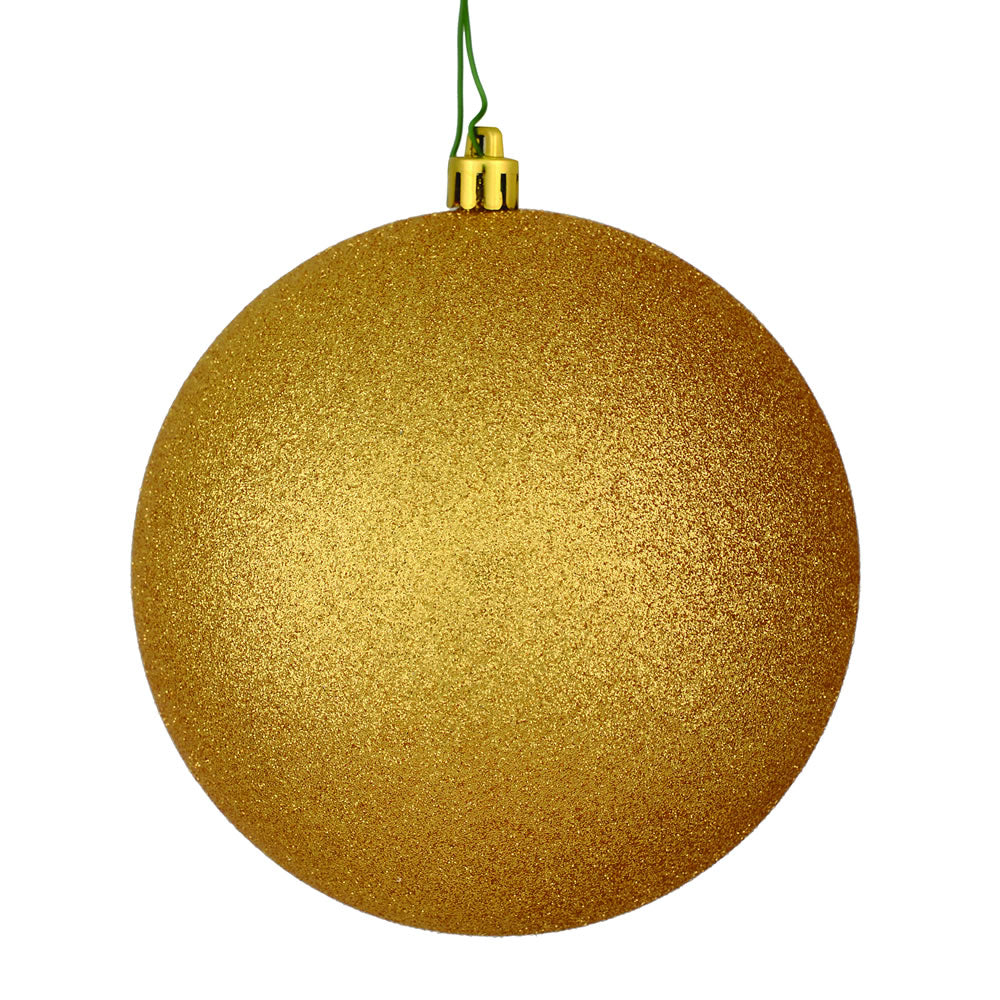 Vickerman 12 in. Copper Gold Glitter Ball Christmas Ornament