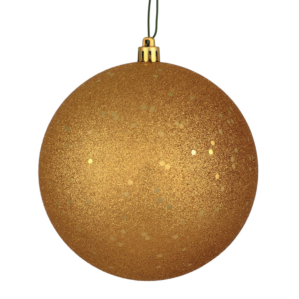 Vickerman 10 in. Copper Gold Ball Christmas Ornament