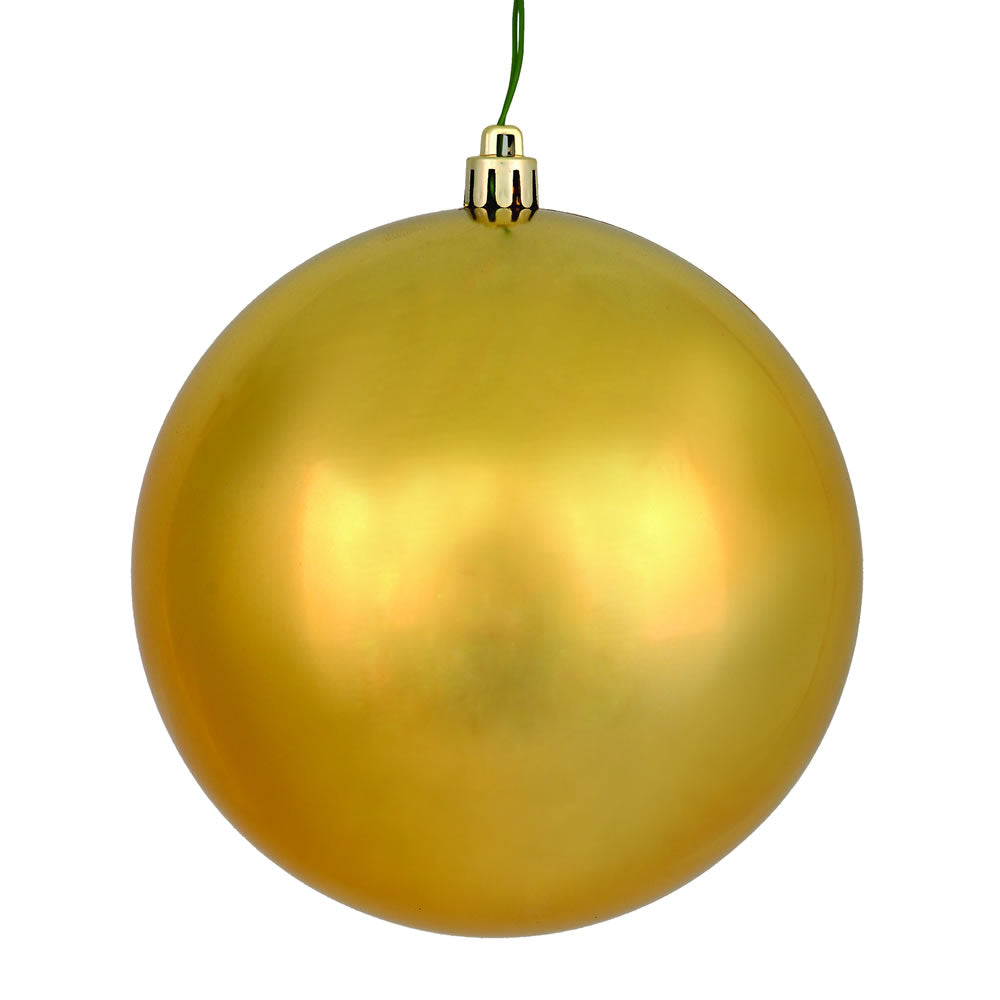 Vickerman 4 in. Copper Gold Shiny Ball Christmas Ornament