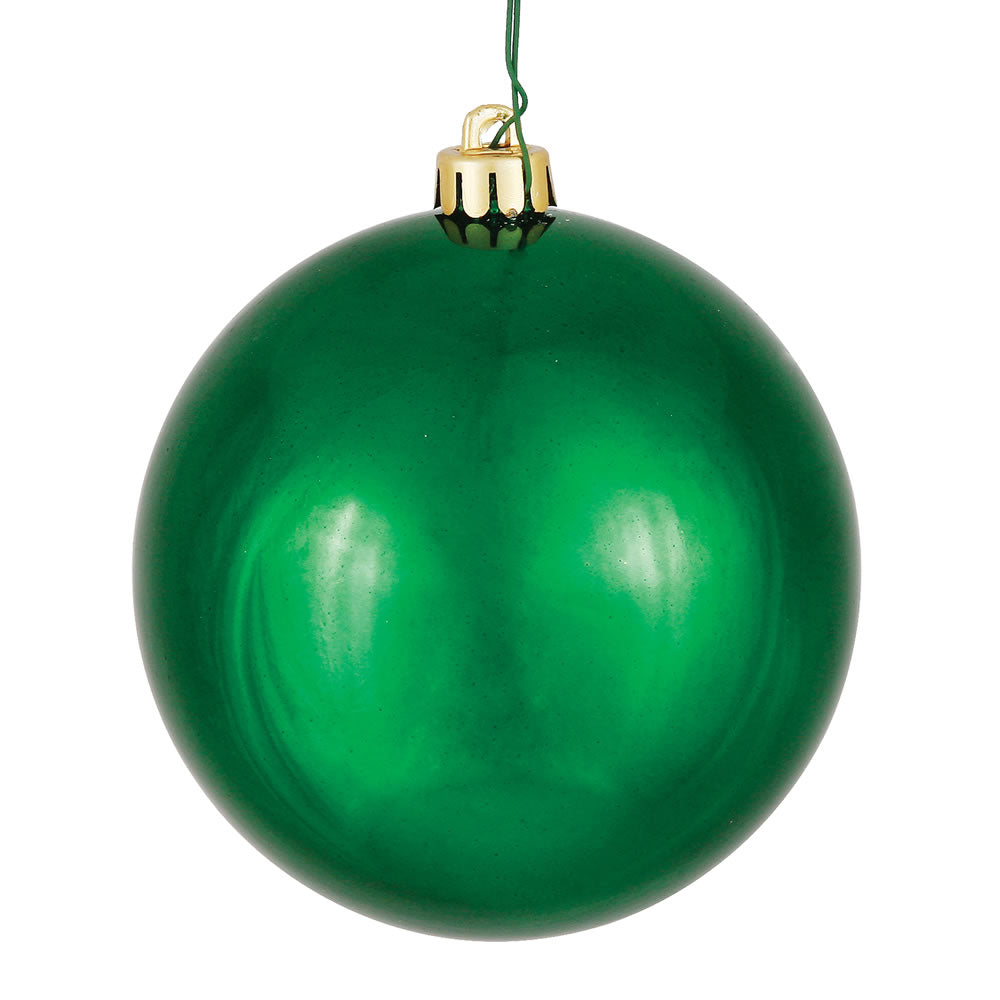 Vickerman 4 in. Emerald Shiny Ball Christmas Ornament