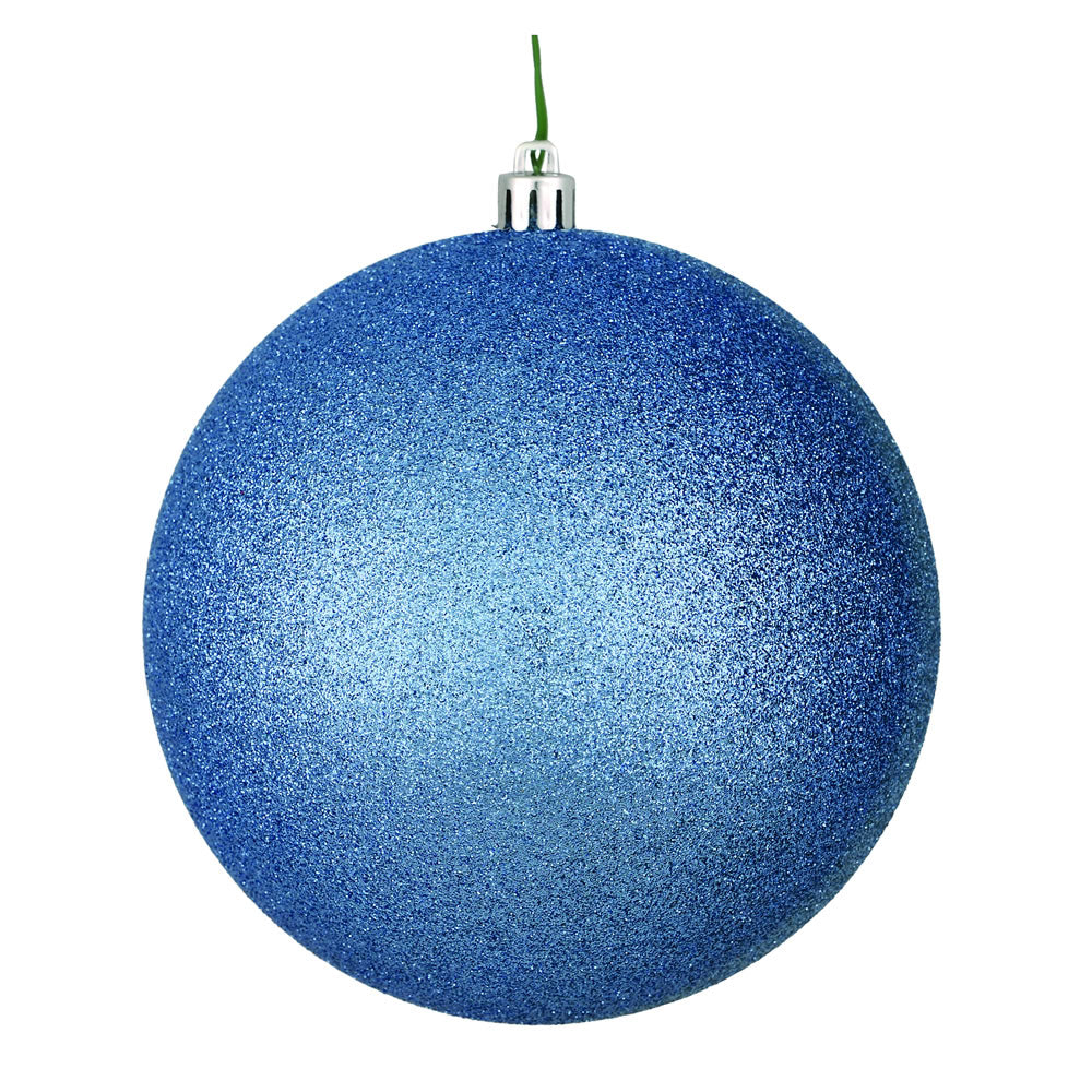 Vickerman 4 in. Periwinkle Glitter Ball Christmas Ornament