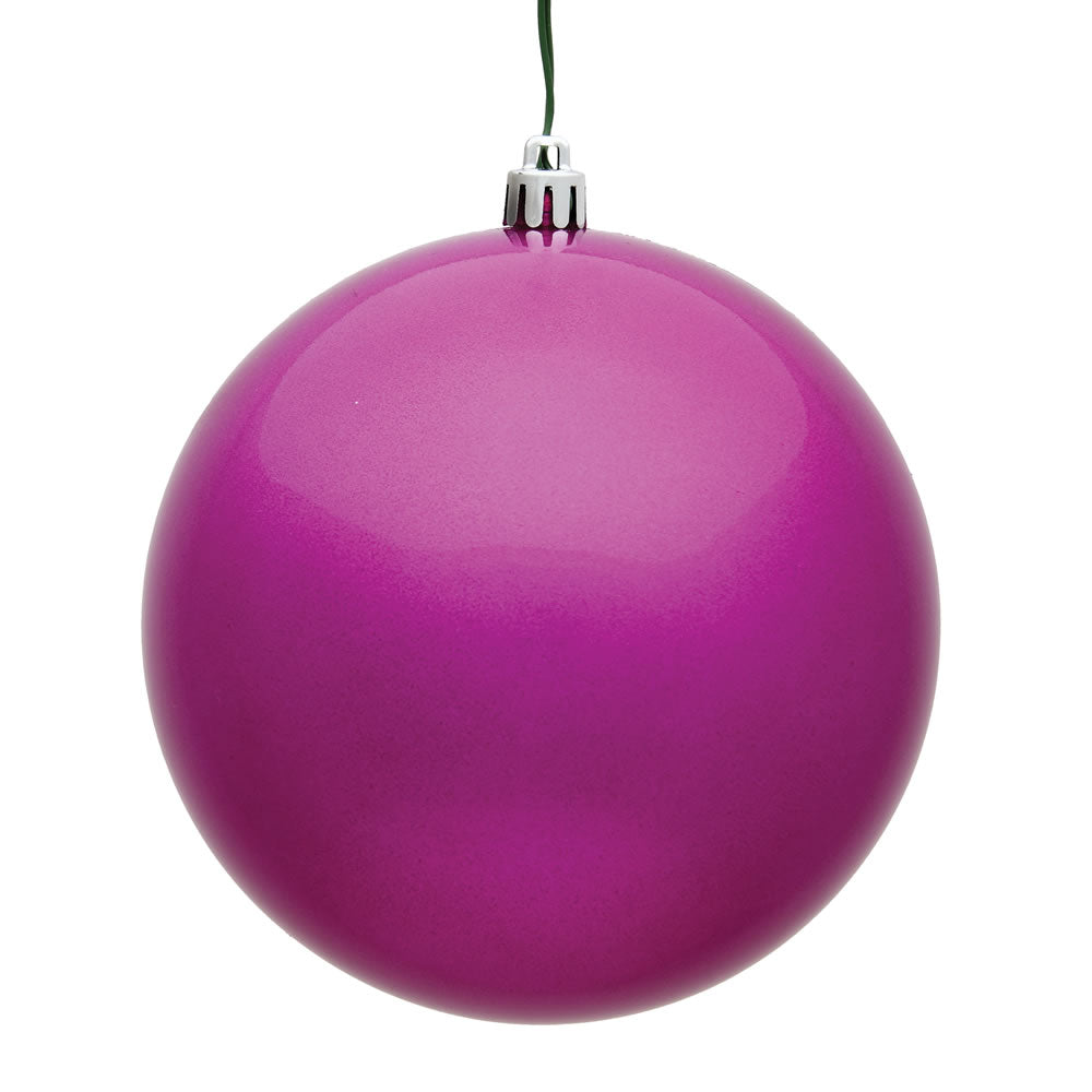 Vickerman 10 in. Fuchsia Candy Ball Christmas Ornament