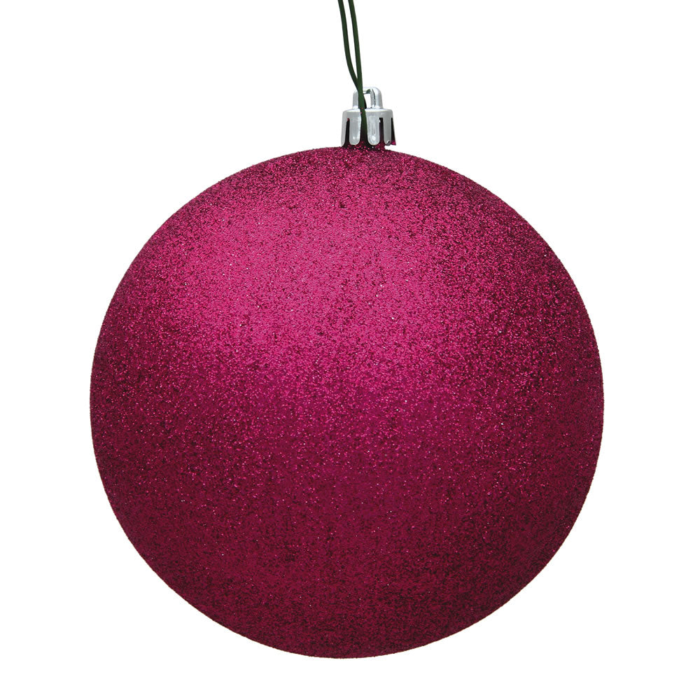 Vickerman 4.75 in. Fuchsia Glitter Ball Christmas Ornament