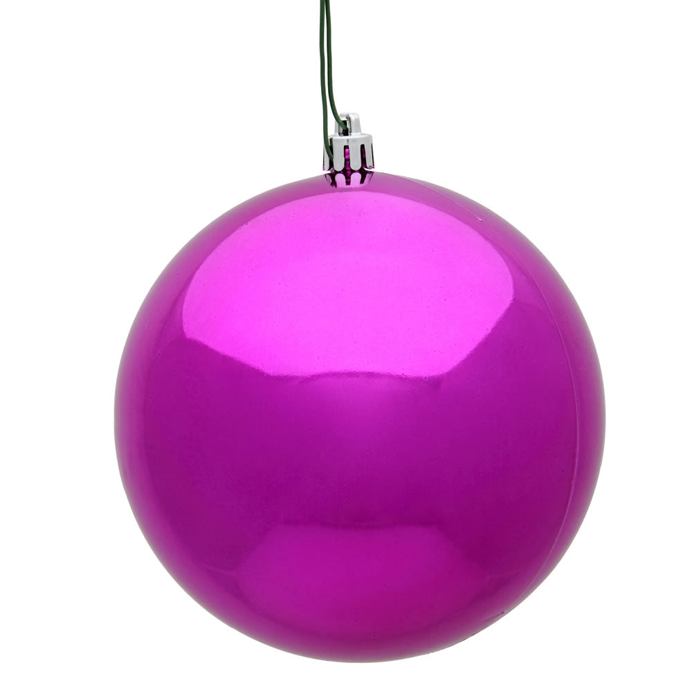 Vickerman 12 in. Fuchsia Shiny Ball Christmas Ornament