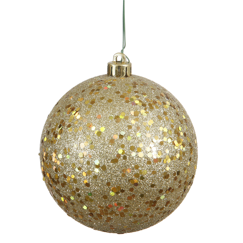 Vickerman 4.75 in. Gold Ball Christmas Ornament