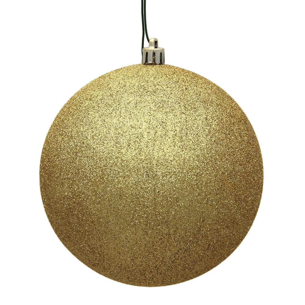 Vickerman 3 in. Gold Glitter Ball Christmas Ornament