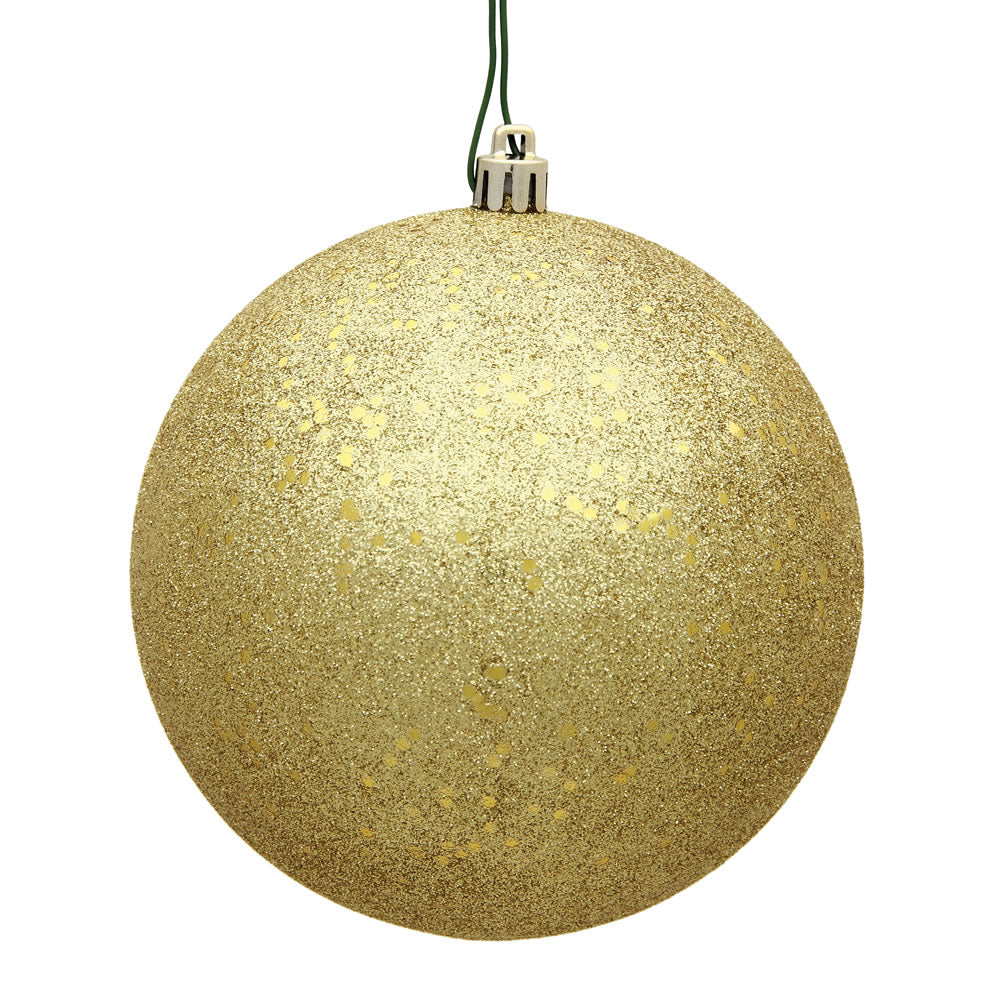 Vickerman 6 in. Gold Ball Christmas Ornament
