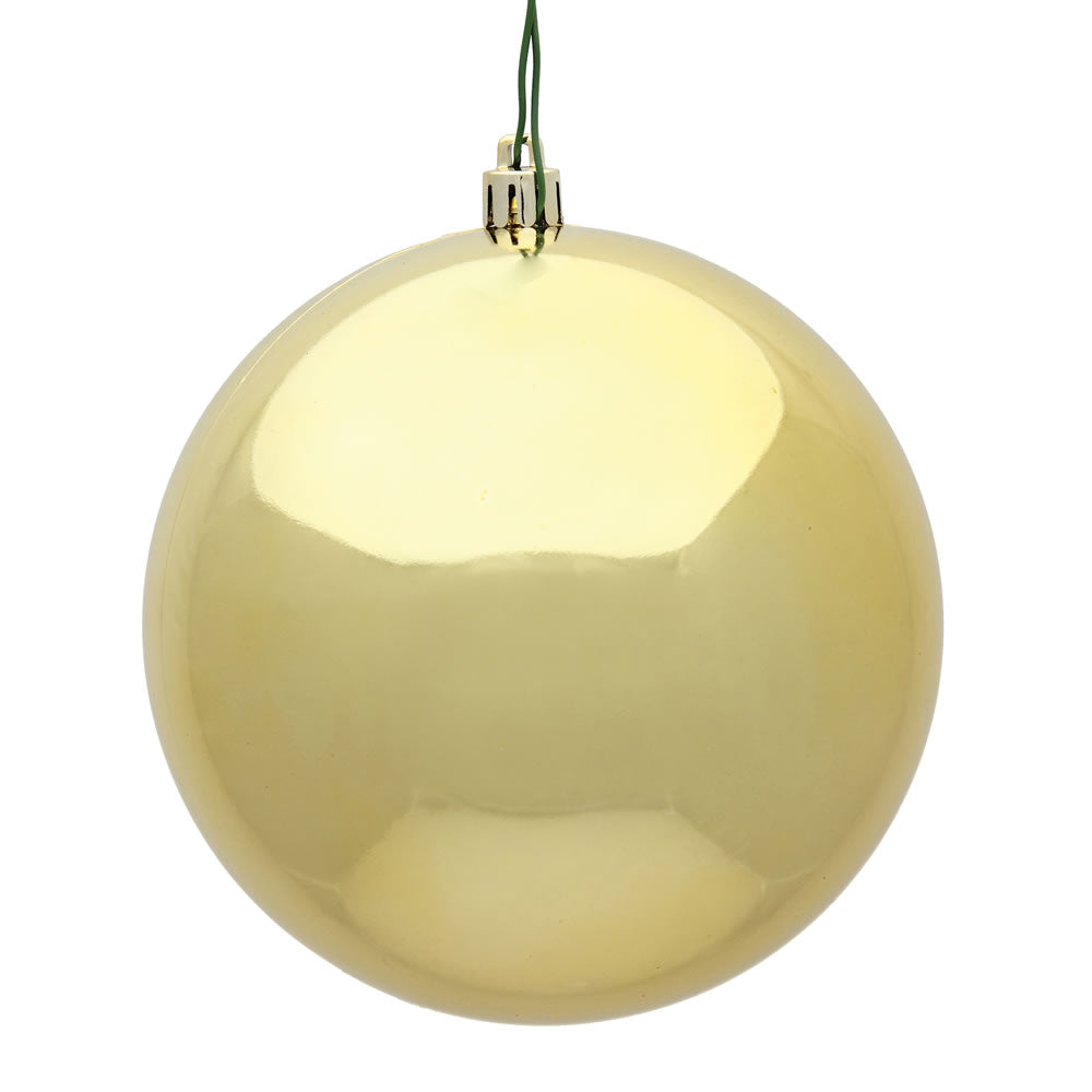 Vickerman 4 in. Gold Shiny Ball Christmas Ornament