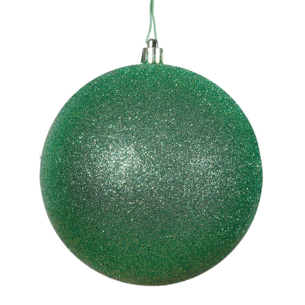 Vickerman 15.75 in. Green Glitter Ball Christmas Ornament