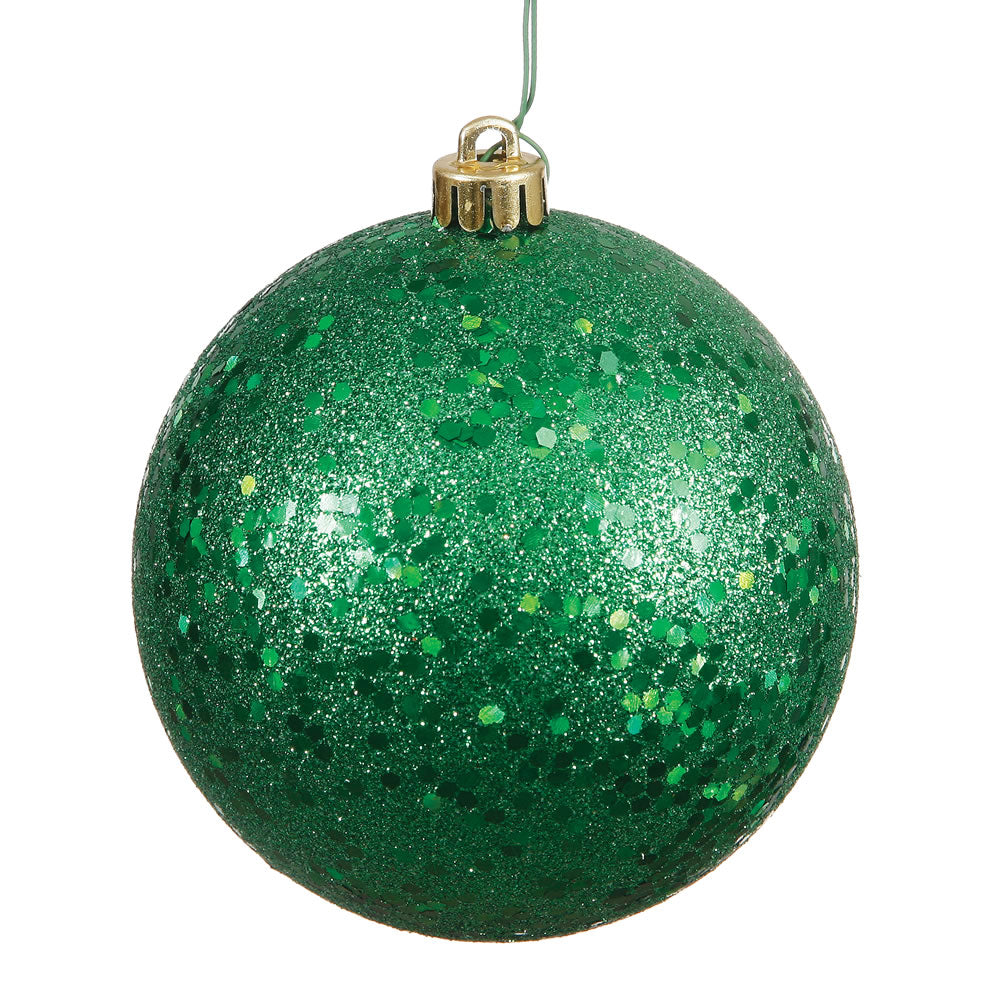 Vickerman 4.75 in. Green Ball Christmas Ornament