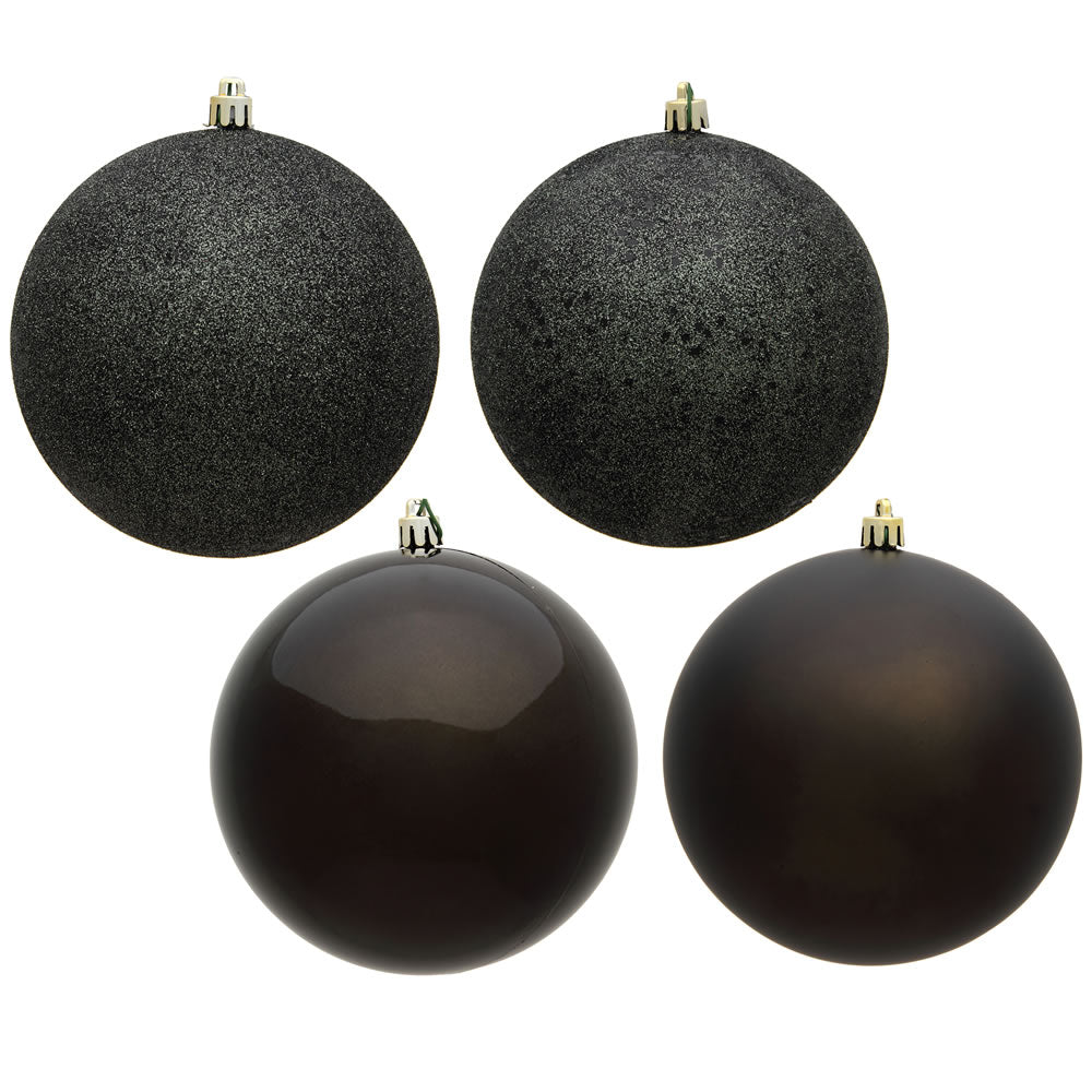 Vickerman 6 in. Gunmetal Ball 4-Finish Asst Christmas Ornament