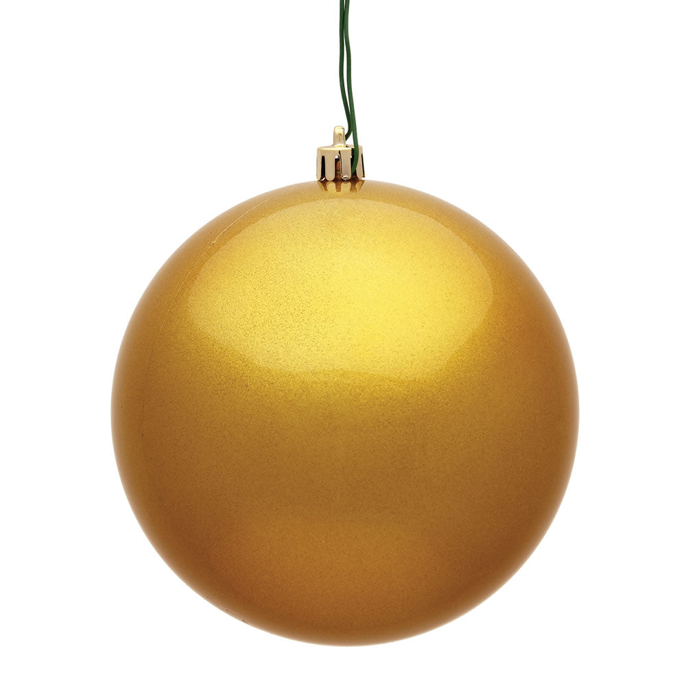 Vickerman 3 in. Mustard Candy Ball Christmas Ornament