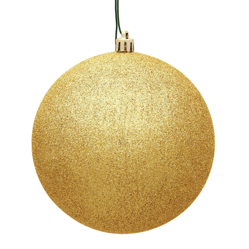 Vickerman 4 in. Honey Gold Glitter Ball Christmas Ornament