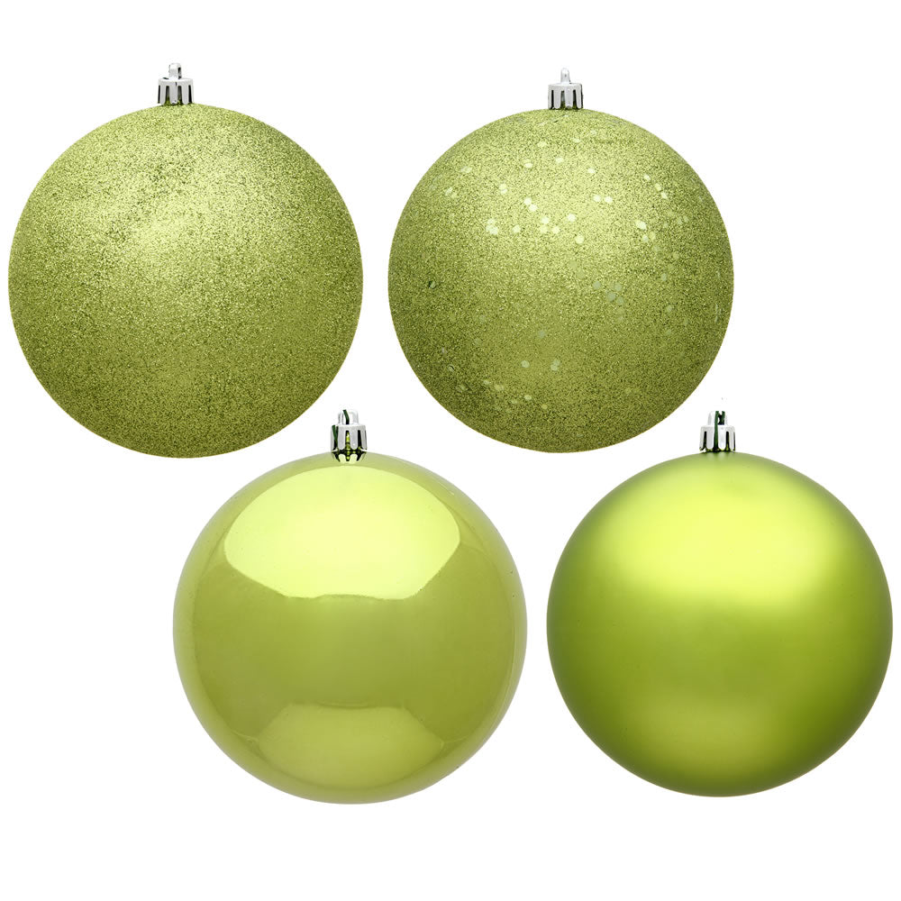 Vickerman 4 in. Lime Ball 4-Finish Asst Christmas Ornament